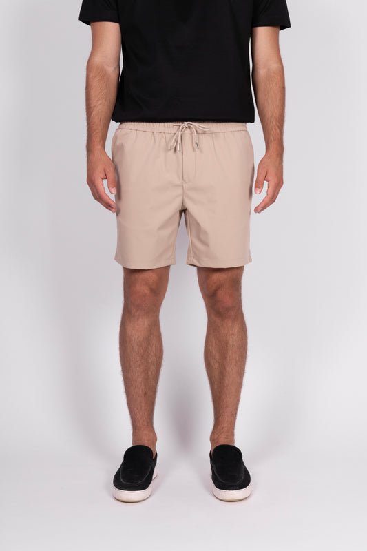 Beige Tech Shorts
